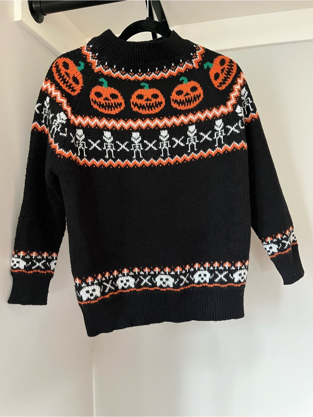 Women's Black Halloween Pumpkin Crewneck Sweater